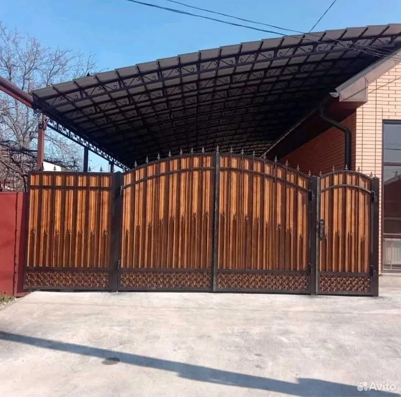 ворота решётка перила оргождения навес лексан naves reshotka darvoza — фото 1