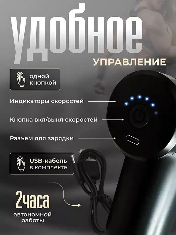 Массаж, ударный массажёр-пистолет 2 Массаж, ударный массажёр-пистолет 2