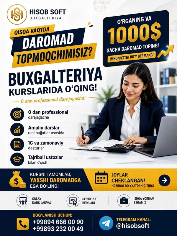 Buxgalteriya o'quv kurslari