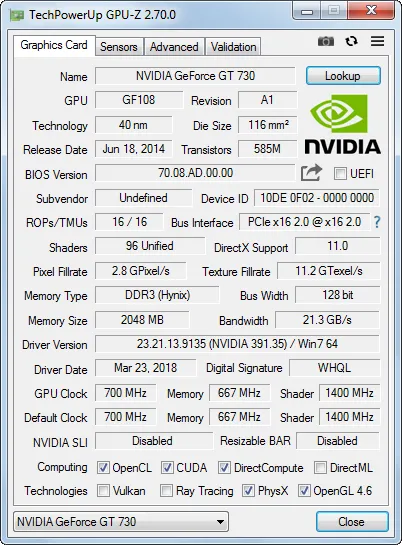 Nvidia Geforce GT 730 2GB. 4 Nvidia Geforce GT 730 2GB. 4