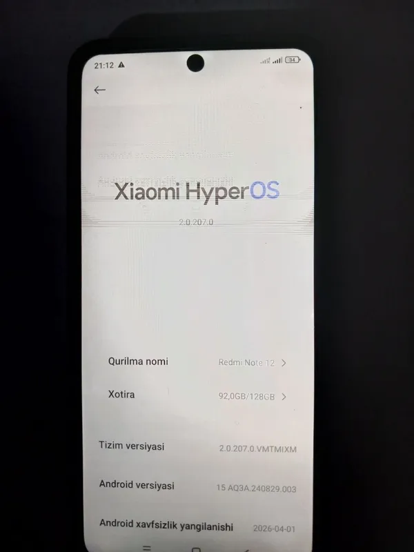 Redmi Not 12 Sotiladi yangi ekran qoʻyvosela qolgani chotki 2