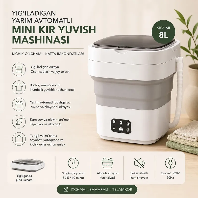 Mini kir yuvish mashinasi
