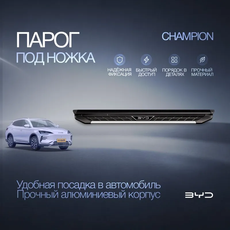 Премиальные пороги (подножки) для BYD Champion EV / DM-i/parog/zina