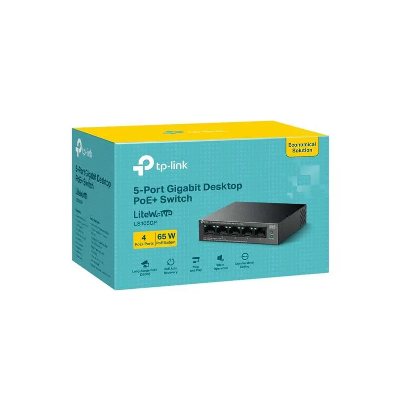 5 портовый (4 порта PoE+) гигабитный коммутатор Tp Link ES205GP
