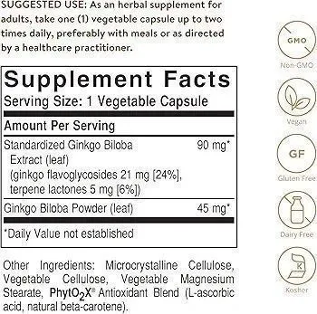 Экстракт листьев гинкго билоба,Ginkgo Biloba Leaf Extract Solgar 180 — фото 1