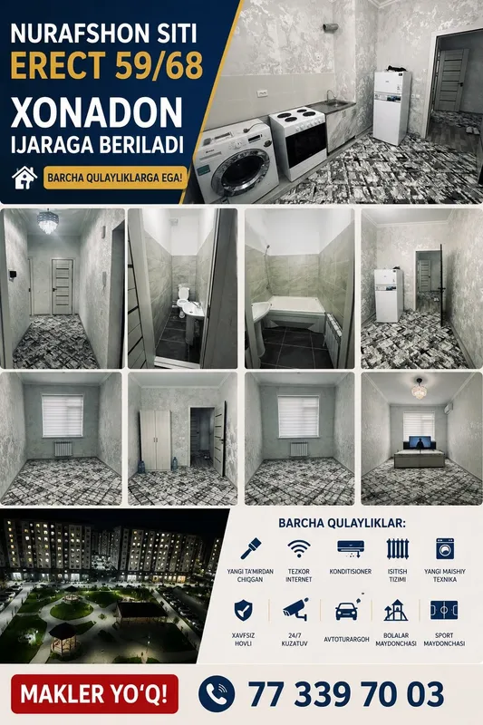 Toshkent viloyati Nurafshon shaxridan 2 xonali kvartira ijaraga berila 1 Toshkent viloyati Nurafshon shaxridan 2 xonali kvartira ijaraga berila 1