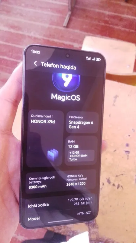 honor x9d 5g sotiladi hotira 12/256 GB