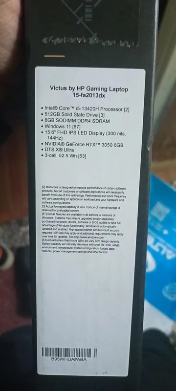 HPviktus i5 13420H 8 yadr 12. 16azu 512 nvm2 SSD RTX 3050 6 vidyokarta HPviktus i5 13420H 8 yadr 12. 16azu 512 nvm2 SSD RTX 3050 6 vidyokarta