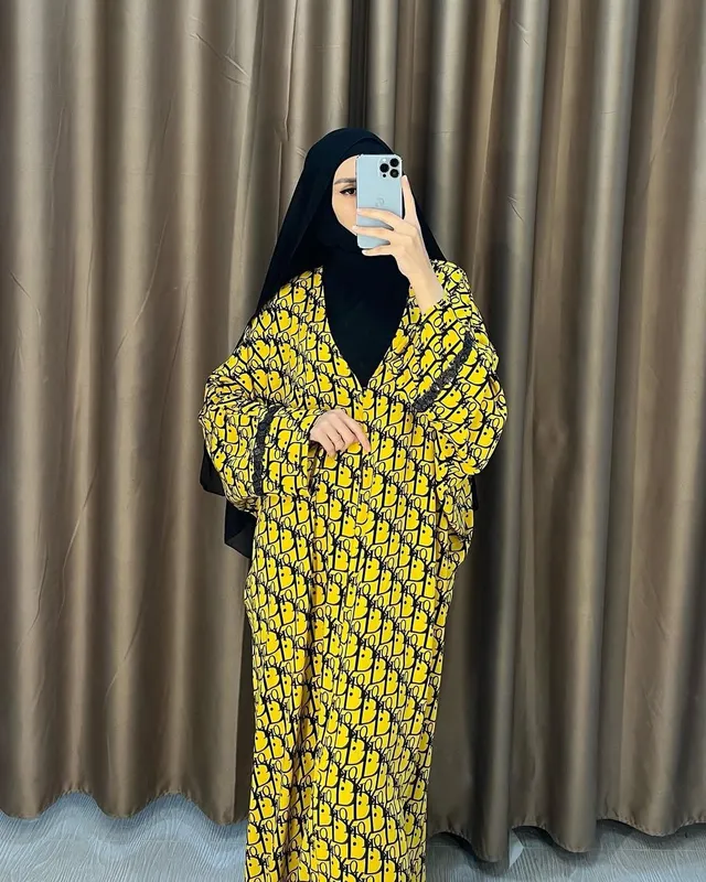 Harir materialidan  qulay, keng abaya (+belbogʻ) — фото 1