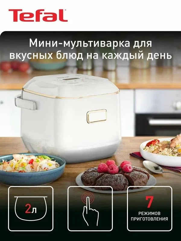Мультиварка Tefal Mini RK601132, 2 л, со сферической чашей 1 Мультиварка Tefal Mini RK601132, 2 л, со сферической чашей 1