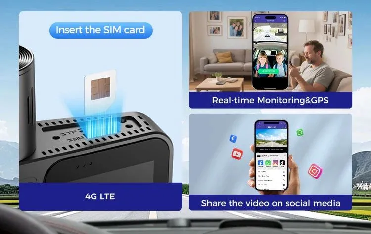 Видеорегистратор трехкамерный Azdome S58 4G / 4K Wi-Fi GPS 3 Видеорегистратор трехкамерный Azdome S58 4G / 4K Wi-Fi GPS 3