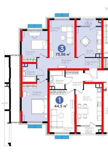 3-комнатная квартира, 74 м², 3/14, ЖК Botanika Saroyi (Мирзо-Улугбекский) — фото 2