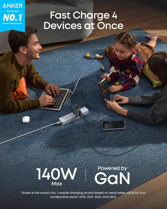 Зарядка Anker Charger 140W, 4-Port, PD 3.1 — фото 4