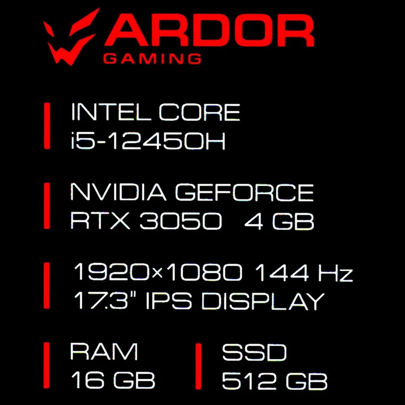 Ноутбук ARDOR GAMING NEO G17-I5ND301 черный — фото 4