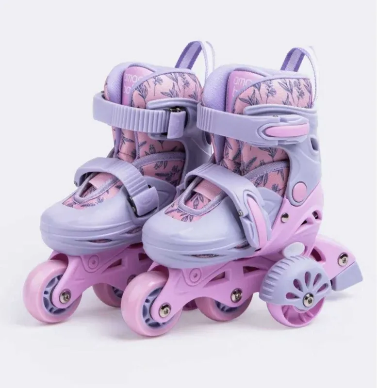 Ролики Amarobaby Glide раздвижные со светящимися колесами и защитой 8