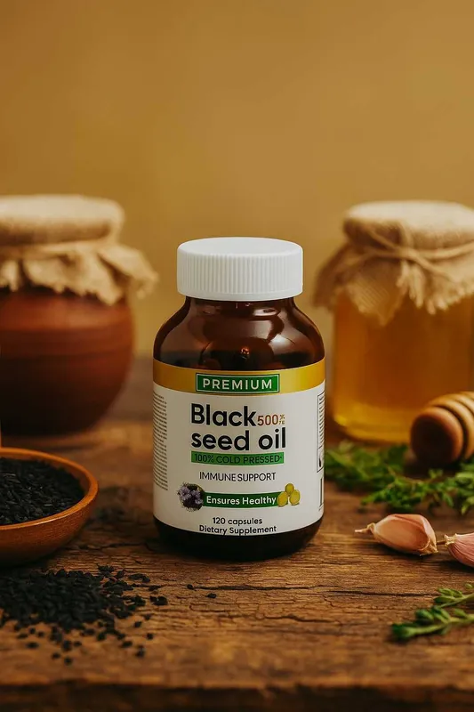 Black seed oil capsules 500мг № 120 в стеклянной банке — фото 3