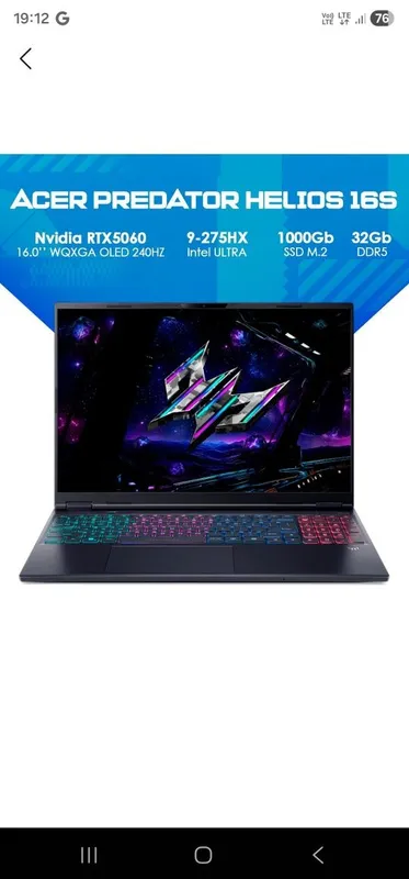 Acer Predator Helios Neo 16 Ai — фото 5