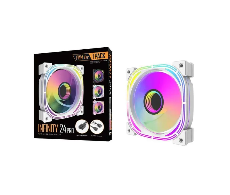 ' Вентилятор для корпуса darkFlash INF 24 Pro WHITE PWM ARGB — фото 3