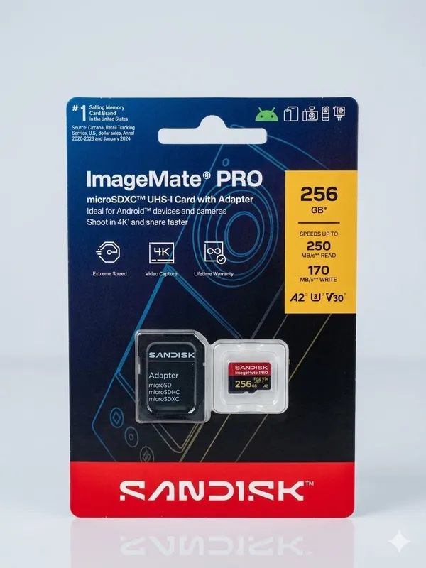 SanDisk Extreme Micro sd Imagemate PRO 4K, U3, V30, A2 250 - 170 MB/s — фото 2