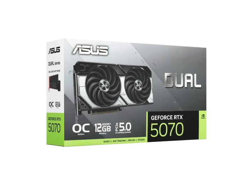 - Видеокарта ASUS Dual GeForce RTX 5070 OC 12GB GDDR7 4