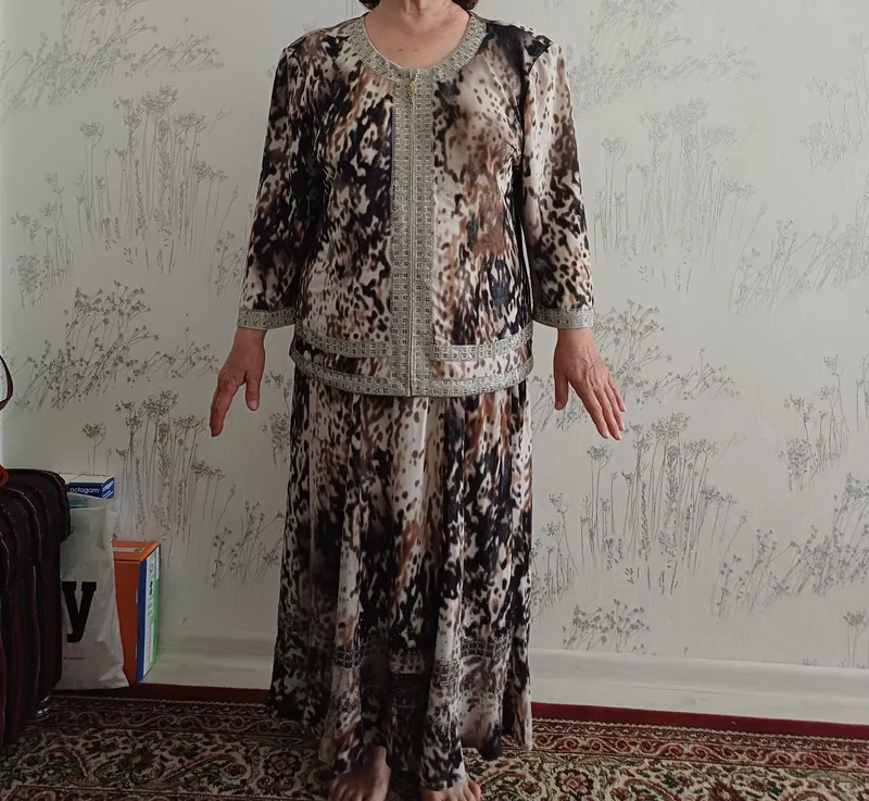 Женский комплект юбка и кофта, размер 52, турецкий, Marqiza 1