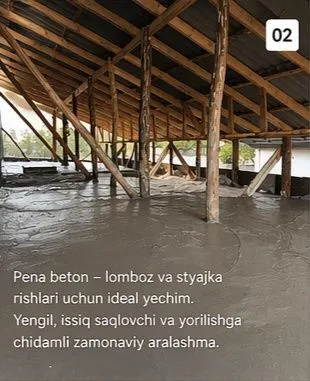 Пена бетон махсулотидан ЛОМБОЗ ва стяжка хизмати ишончли хизмат — фото 6