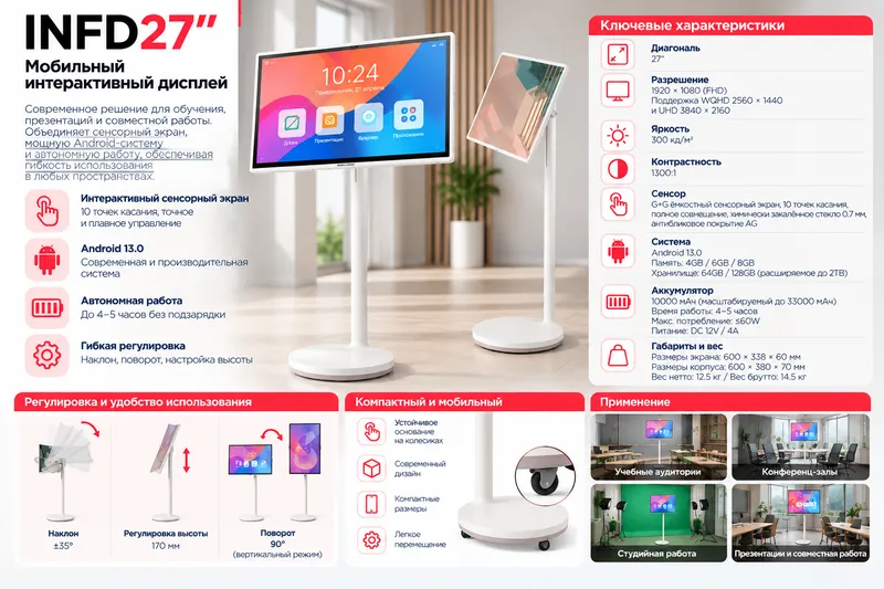 Mobil interaktiv displey 27" / Sensorli monitor 6