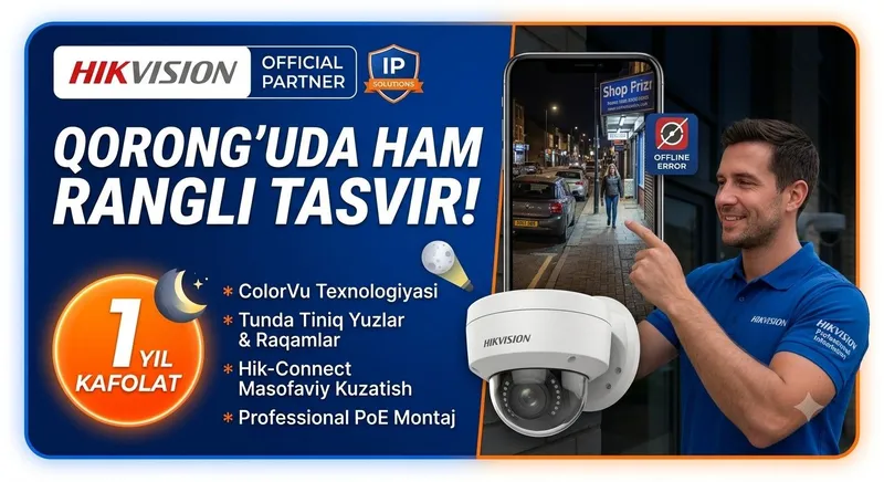 Qorong‘uda ham rangli tasvir! Hikvision ColorVu IP kameralar