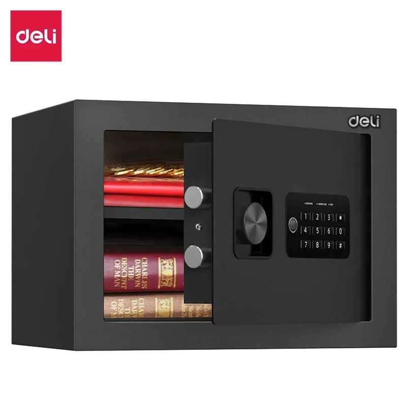 Deli ET530 seyf, elektron kodli qulf va kalit, 250x350x250, 9,7 kg 2 Deli ET530 seyf, elektron kodli qulf va kalit, 250x350x250, 9,7 kg 2