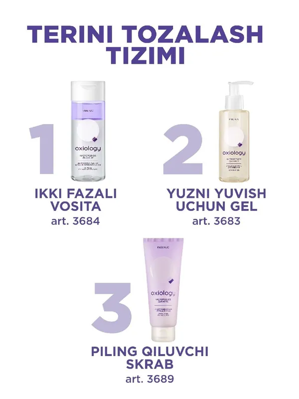 Oxiology yuzni tozalash uchun skrab 7