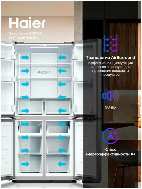 Холодильник многодверный Haier HTF-425DM7RU — фото 2