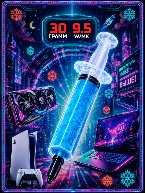 Жидкая термопрокладка 9.5W/mK для видеокарты 30гр 4