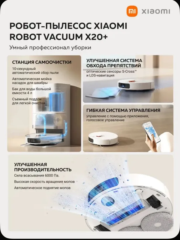 X20 plus Xiaomi робот пылесос.Robot pilesos X20+ — фото 3