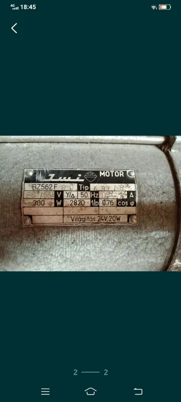 Vilagitas 380W elektr dvigateli. Tip639/220 50 Hz BZ5 1