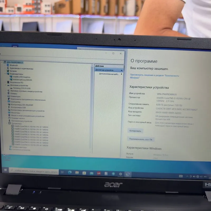 Acer core i5-10210U DDR4 8/512 GB SSD holati ideal — фото 5