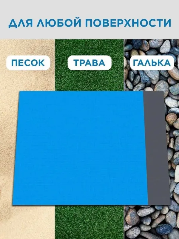 Пляжный коврик 210×200 см, влагостойкий и песок отталкивающий 2