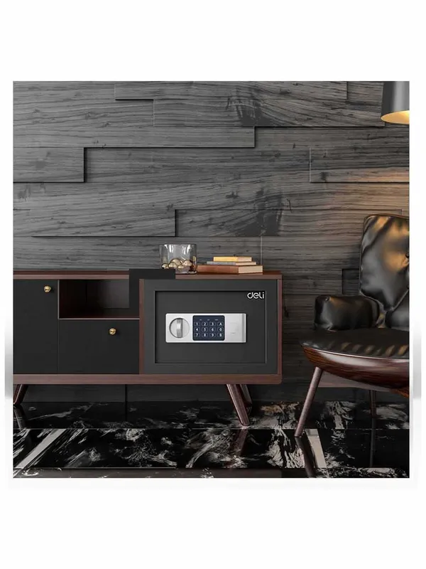 Seyf, 250x350x250, 92620 Deli, elektron kalit + kalit, qora, 13 kg 5 Seyf, 250x350x250, 92620 Deli, elektron kalit + kalit, qora, 13 kg 5
