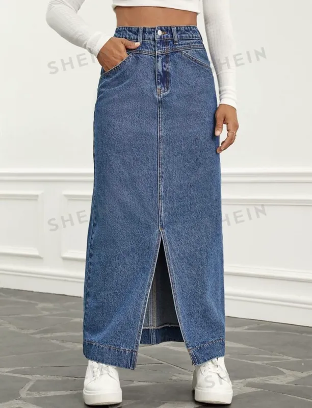 Shein jinsi yubka 1 Shein jinsi yubka 1