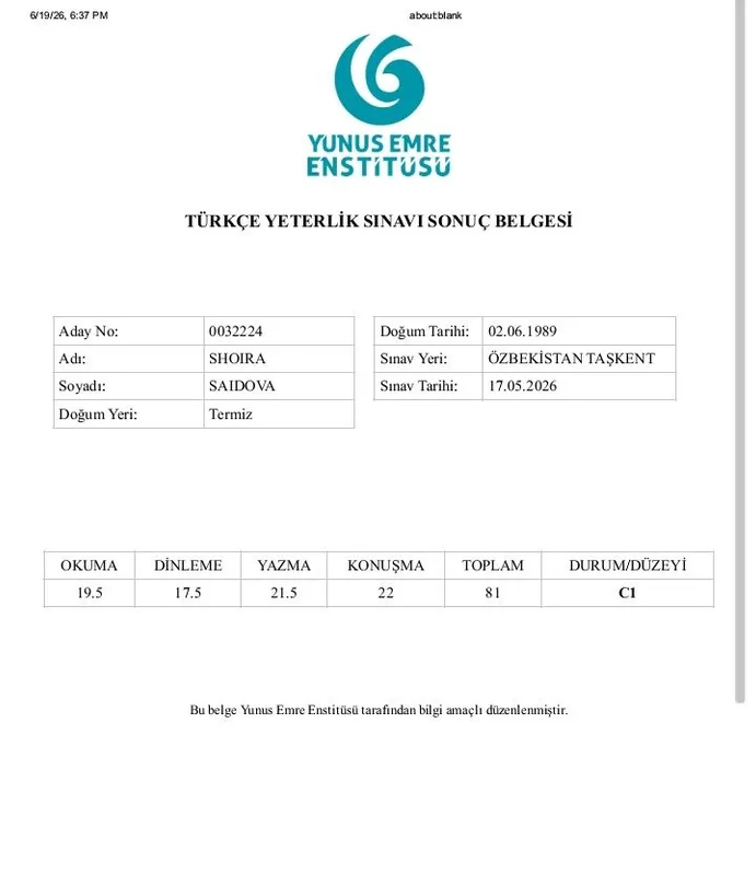 Turk tilini online 5ta C1 sertifikatiga ega tajribali ustoz bilan oʻrg 2 Turk tilini online 5ta C1 sertifikatiga ega tajribali ustoz bilan oʻrg 2