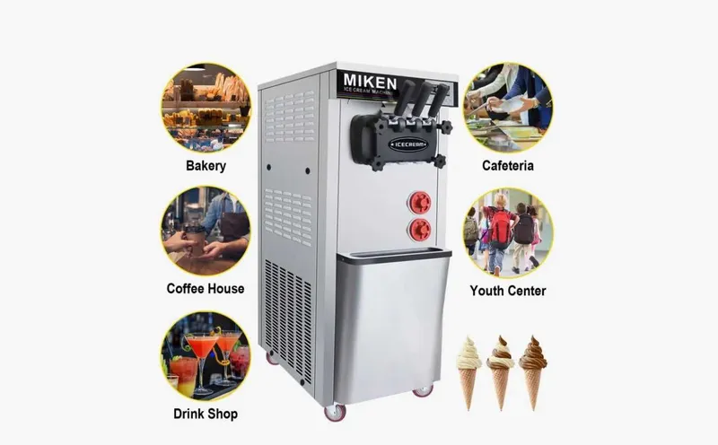 Soft Ice Cream Machine 3 Dispenserli Мороженое Аппарат Кафе Бизнес Soft Ice Cream Machine 3 Dispenserli Мороженое Аппарат Кафе Бизнес