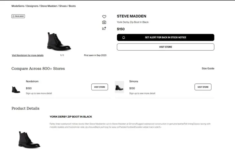 Мужские кожаные ботинки STEVE MADDEN без меха. — фото 1
