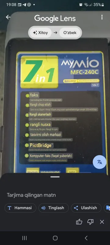 Mymio MFC-240C. 7 tasi 1 da. 5 Mymio MFC-240C. 7 tasi 1 da. 5