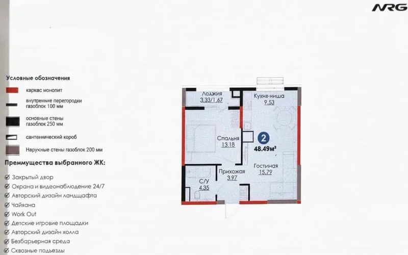 Новостройка Nrg meros квартира 2 комнатная Мирабад — фото 4