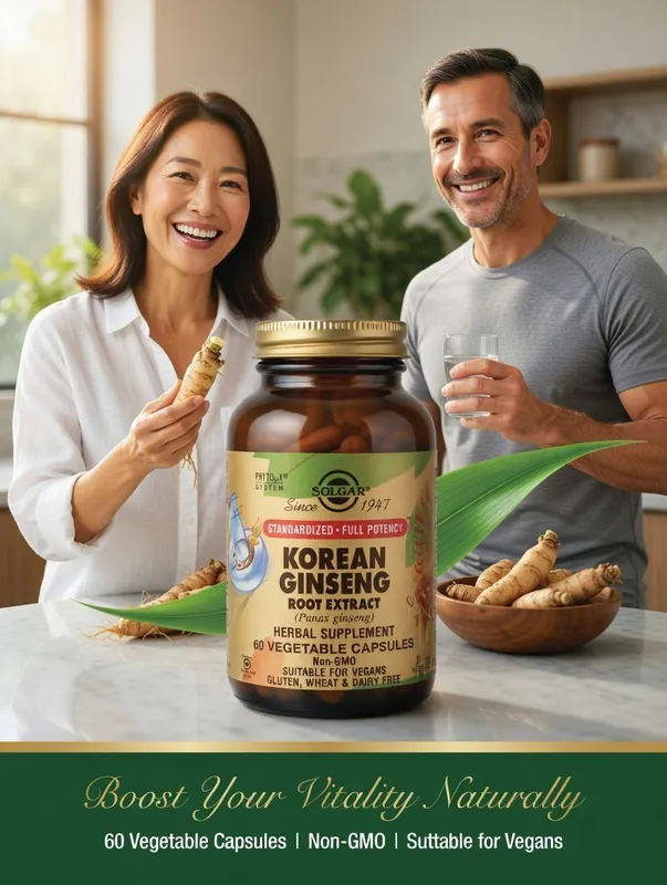 Экстракт корня корейского женьшеня Solgar Korean Ginseng Root Extract.