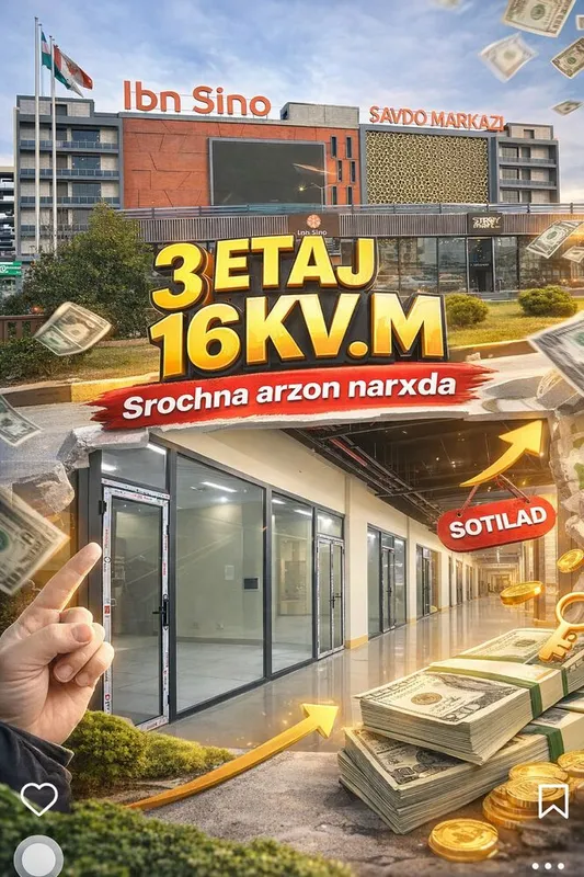 Ibn Sino Stroy Mart 3 Qavat 17 KV/M Naxt yoki Variyantga beraman