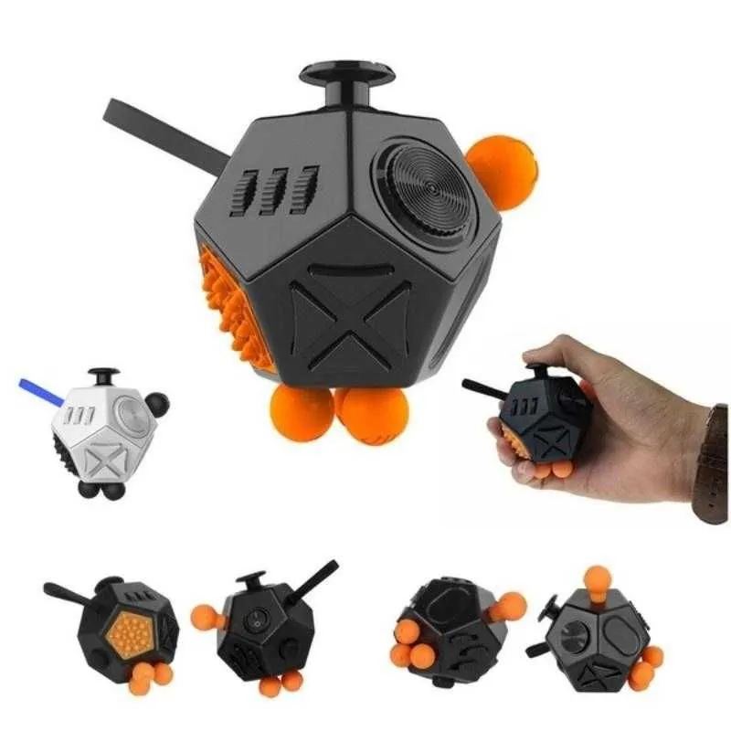 Fidget Cube 12 Sides ABS + silikon antistress kub SKIDKA — фото 1
