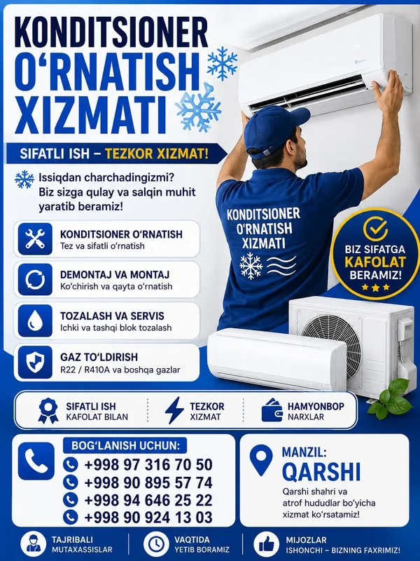 Konditsioner oʻrnatish hizmati