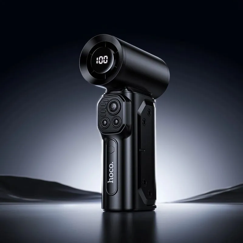 Hoco HX68 Turbo Jet Fan, 130000 RPM, мощный турбо-фен 8000mAh 3насадки — фото 5