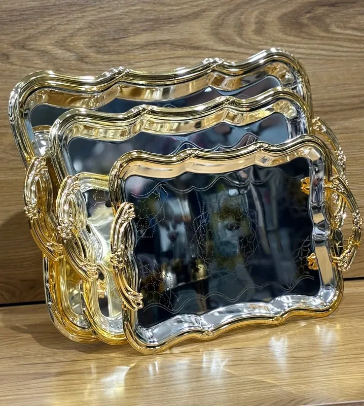 Зеркальные подносы Gold/Silver – Набор из 3 шт 6 Зеркальные подносы Gold/Silver – Набор из 3 шт 6