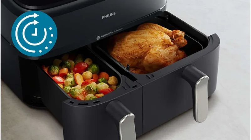 Philips NA555 9 л Аэрогриль с двумя корзинами — фото 4